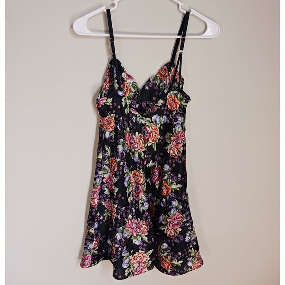 Repaired Vintage Roses & Blueberries Printed Button-Up Slip Dress - Picture 4 of 16